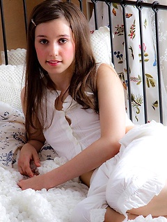 Adorable teen girl Katie in white by Young Legal Porn
