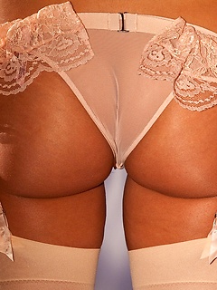Nadia Aria takes her peach out her her peach lingerie by Digital Desire