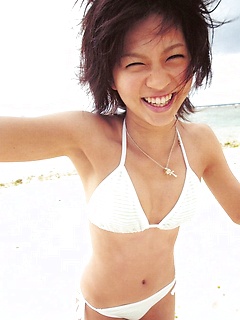 Misako Yasuda Asian in bath suit relaxes in water and in her car by AllGravure