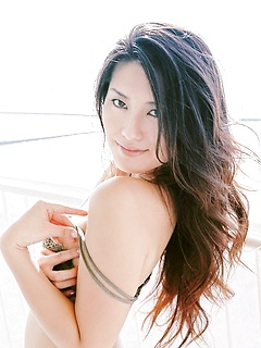 Radiant asian beauty looks incredible in her lace lingerie by AllGravure