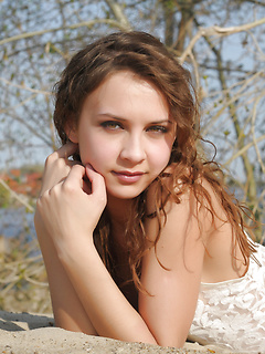 Perfect brunette loves sand by Amour Angels