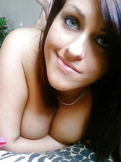 Selfshot pictures from chubby teen with big tits on her bed by Share My GF